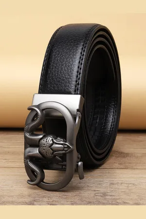 ZORO Men Black Textured PU Belt