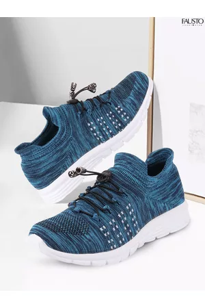 FAUSTO Men Blue Running Non-Marking Shoes