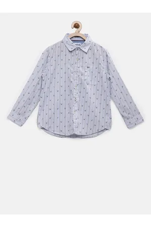Lee Boys Blue Regular Fit Printed Casual Shirt