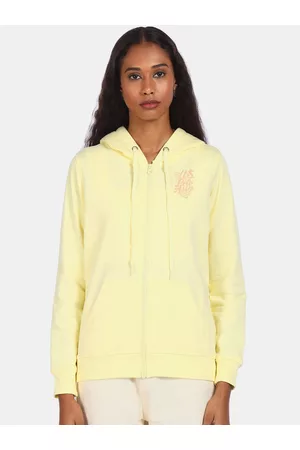 U.S. Polo Assn. U S Polo Assn Women Yellow Front Open Sweatshirt
