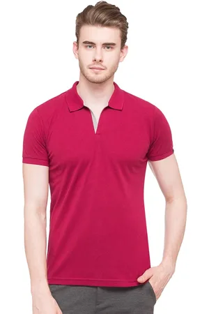 Status Quo Men Fuchsia Polo Collar T-shirt