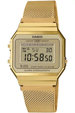 Casio Vintage A700WMG-9ADF Gold Digital Dial Gold Stainless Steel Mesh Band D171
