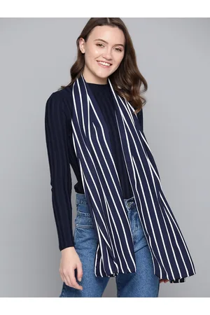Mast & Harbour Women Navy Blue & White Striped Stole