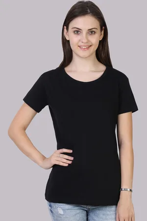 Fleximaa Women Black Running T-shirt