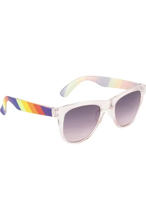 YK Unisex Kids Purple Lens & White Wayfarer Sunglasses -J7550-Purple Gradient
