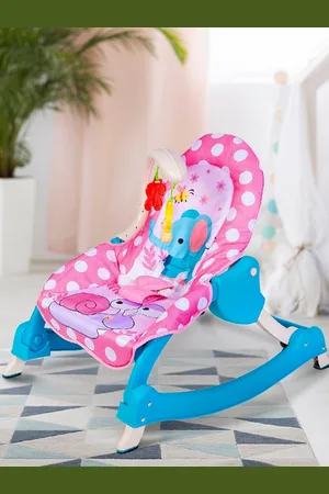 Baby Moo Pink 3 Adjustable Level Backrest Musical Baby Rocking Chair