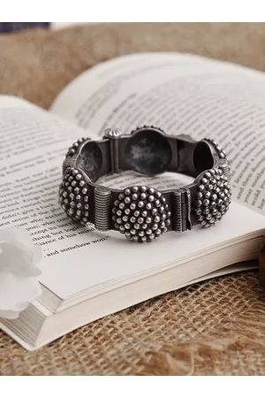 Veni Silver-Plated Oxidized Kada Bangle