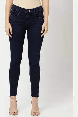 Crimsoune Club Women Navy Blue Super Skinny Fit Stretchable Jeans