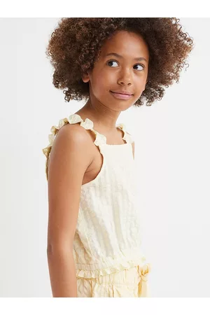 H&M Yellow Cropped Sleeveless Top