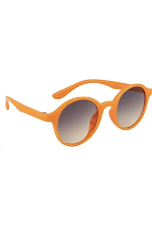 YK Unisex Kids Purple Lens & Orange Round Sunglasses with UV Protected Lens