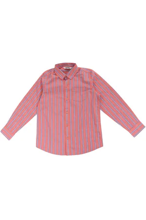 CANTABIL Boys Pink Striped Casual Shirt