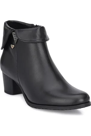 Delize Black Mid-Top Block Heeled Boots