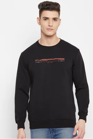 Duke Men Black Typography Printed Sweatshirt