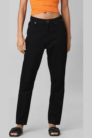 ONLY Women Black Straight Fit High-Rise Jeans