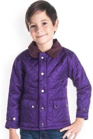 Cherry Crumble Boys Purple Solid Quilted Jacket