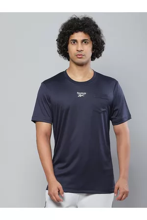 Reebok Men Navy Blue T-shirt
