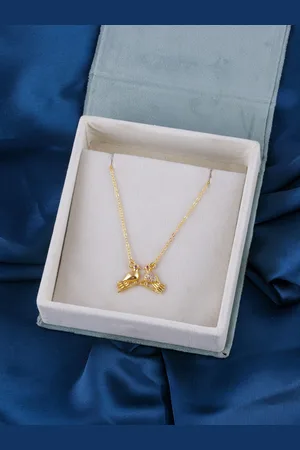 Brandsoon 1 Gram Gold-Plated White Stone-Studded Necklace