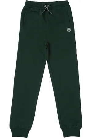 Pepe Jeans Boys Green Solid Cotton Joggers