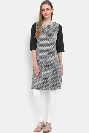 Desi Mix Women Grey Floral Printed Kurta