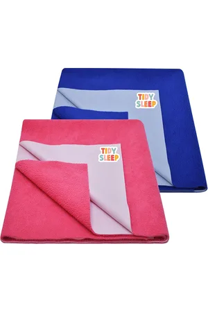 TIDY SLEEP Kids Set Of 2 Pink & Blue Water Proof Mattress Protector