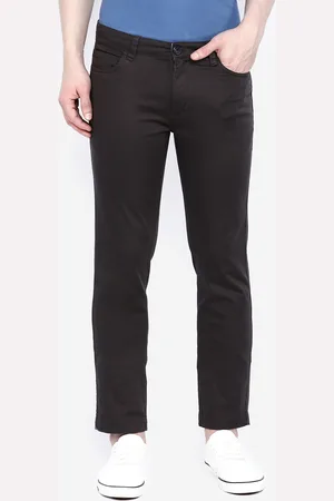 Giordano Men Charcoal Slim Fit Solid Regular Trousers