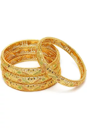 Shining Diva Set Of 4 Gold-Plated Meenakari Bangles