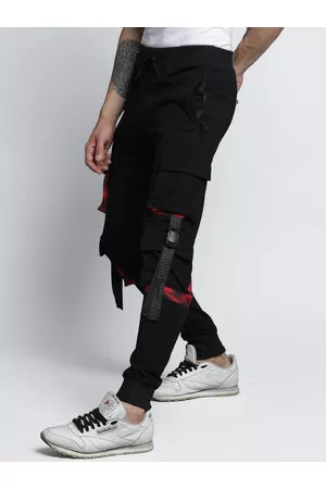 Maniac Men Black Cotton Cargo Jogger