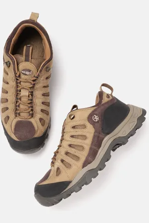 Woodland Men Brown Colourblocked Leather Sneakers