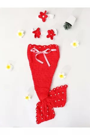 Babymoon Red & White Mermaid Newborn Photography Costume