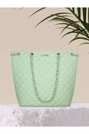 FLYING BERRY Green Textured PU Structured Shoulder Bag