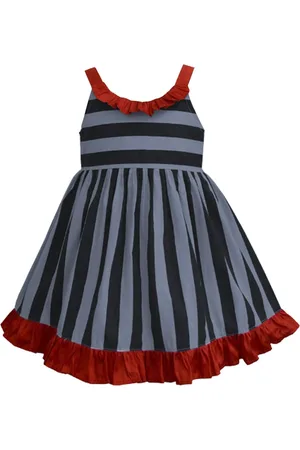 A.T.U.N. A T U N Girls Grey & Black Striped Dress