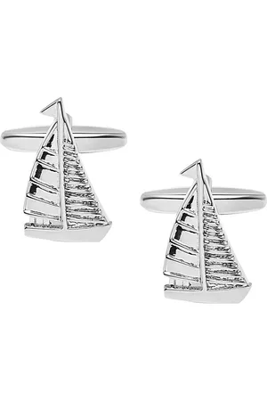 Bodha Silver-Plated Sail Boat Shaped Cufflink