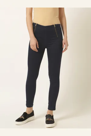 Miss Chase Women Navy Blue Skinny Fit Jeggings