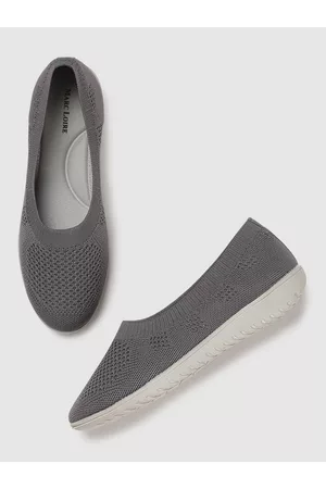 Marc Loire Women Grey Woven Design Slip-On Sneakers