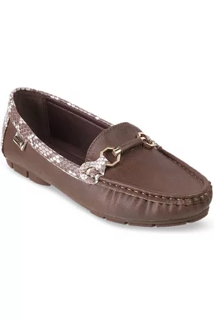 All Things Mochi Women Brown Textured Loafers