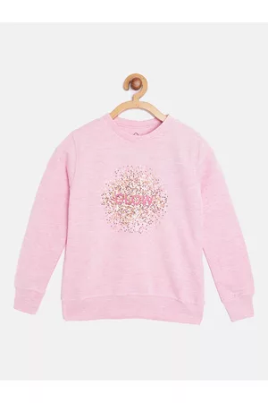 Sweet Dreams Girls Pink Floral & Typography Print Sweatshirt