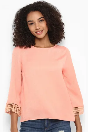 Harpa Women Peach-Coloured Self Design Top