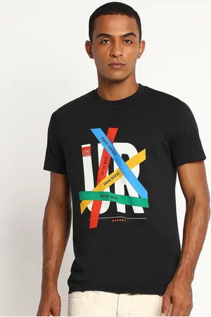 Lee Men Black Printed Slim Fit T-shirt