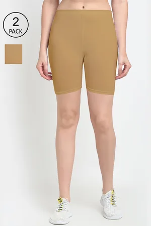 GRACIT Women Beige Cycling pack of 2 Sports Shorts