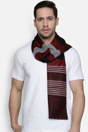 Alvaro Castagnino Men Maroon & Grey Checked Muffler