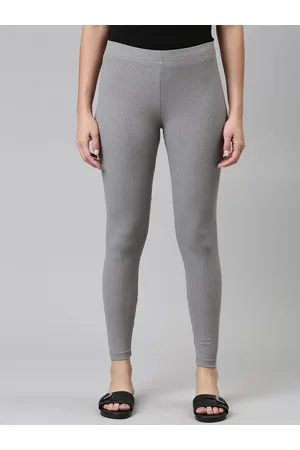 Go Colors Women Solid Silver Grey Slim Fit Ankle Length Leggings - Tall  (XL) (XL)