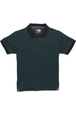 UNDER FOURTEEN ONLY Boys Green Polo Collar T-shirt