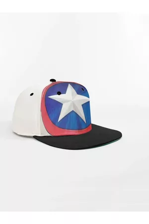BONKIDS Boys White Printed Baseball Cap