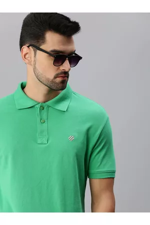 ONN Men Green Polo Collar T-shirt