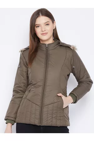 VERO AMORE Women Olive Green Insulator Parka Jacket