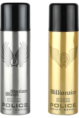 Police Men Set of Wings Titanium & Millionaire Deodorants
