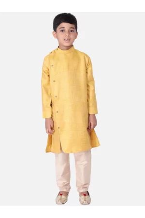 TABARD Boys Yellow Flared Sleeves Kurta