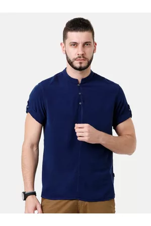 Identiti Men Blue Slim Fit Casual Shirt