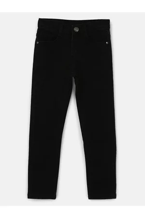 URBANO Boys Black Slim Fit Mid-Rise Clean Look Stretchable Jeans