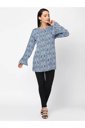 Cloth Haus India Blue Floral Printed Kurti